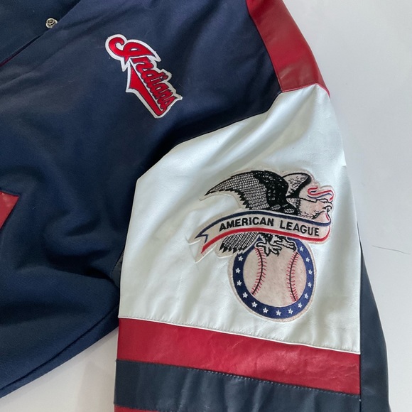 Vintage M Jeff Hamilton Cleveland Indians leather sleeve Jacket Great condition - Picture 4 of 11